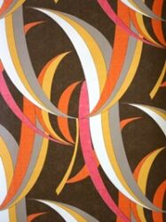 Papel de Parede Bilbao  Estampa Contemporânea Colorida em Fundo Marrom - 1521