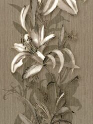 Papel de Parede - Sinfonia - Fundo Marrom com Floral - 42086-20