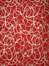 Papel de Parede Bilbao  Craquelado em Vermelho e Prata - 4604
