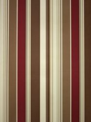 Papel de Parede Bilbao  Listrado em Marrom, Vermelho e Creme - 4642