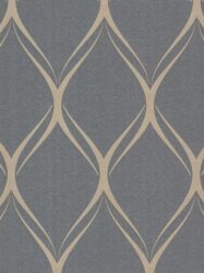 Papel de Parede Platinum - Ondas com Fundo Escuro e Detalhes Metálico - 482-DL31079