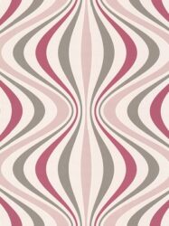 Papel de Parede Geo - Curvas em Tons Neutro, Lilás e Rosa - 488-31209
