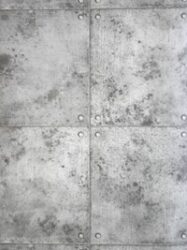 Papel de Parede Bilbao  Estampa de Placas de Ferro em Cinza - 5408