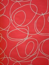 Papel de Parede Bilbao  Desenho Abstrato Circular em Vermelho e Prata - 5437