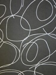 Papel de Parede Bilbao  Desenho Abstrato Circular em Preto e Prata - 5439