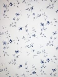 Papel de Parede Bilbao  Flores em Tom de Azul e Fundo Branco - 8614