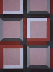 Papel de Parede 3D  Kinetic  Blocos em Tons de Vermelho - J424-10