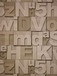 Papel de Parede 3D - Virtual Reality - Letras com Efeito de Madeira - J436-07