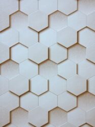 Papel de Parede 3D  Kinetic  Estampa de Hexágono em Tons de Bege - J439-07