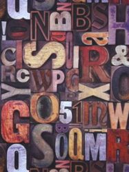 Papel de Parede 3D - Virtual Reality - Letras com Efeito de Madeira Coloridas - J480-05