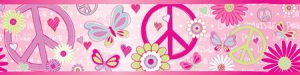 faixa de papel de parede Love and Peace