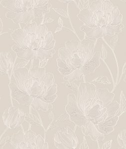 Papel de Parede Floral Bege 3802